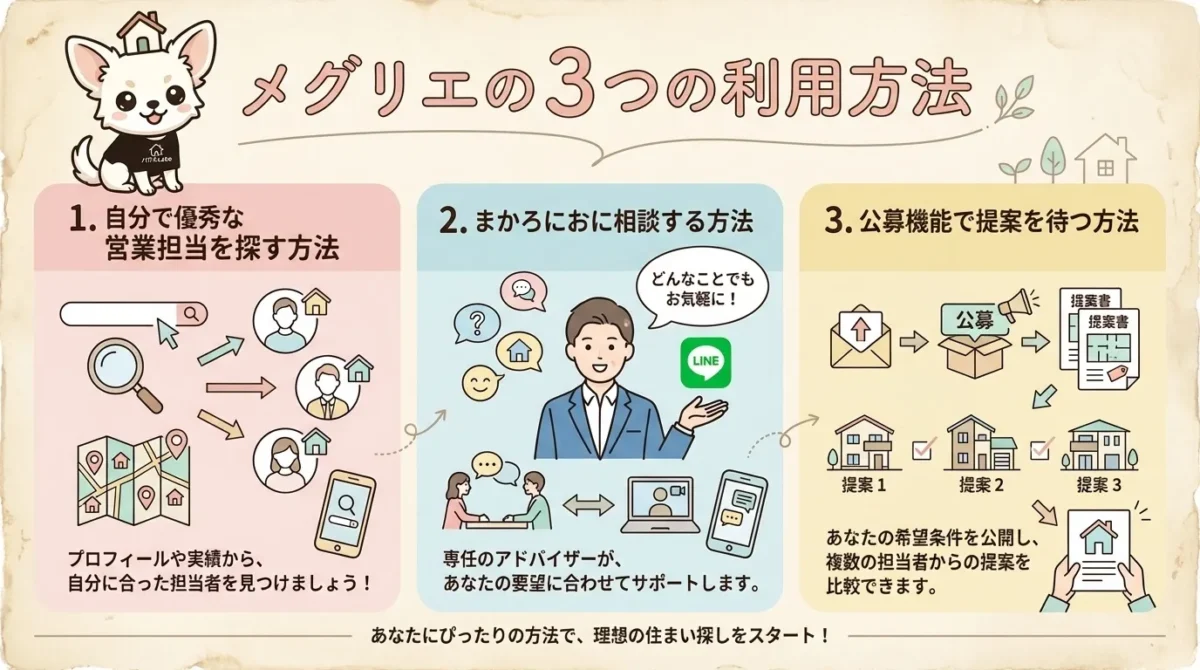 メグリエの3つの利用方法を解説