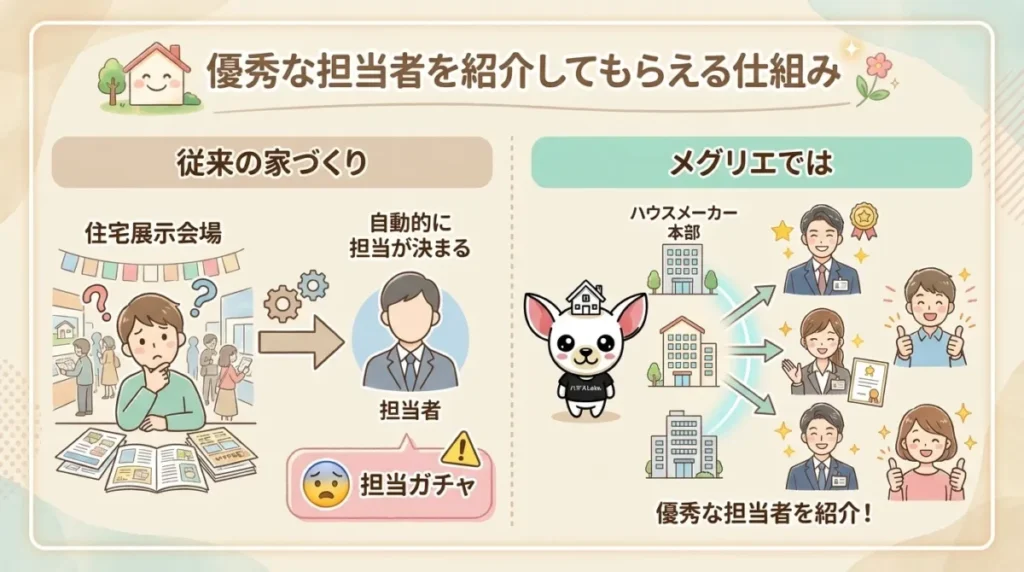 優秀な担当者を紹介してもらえる仕組み