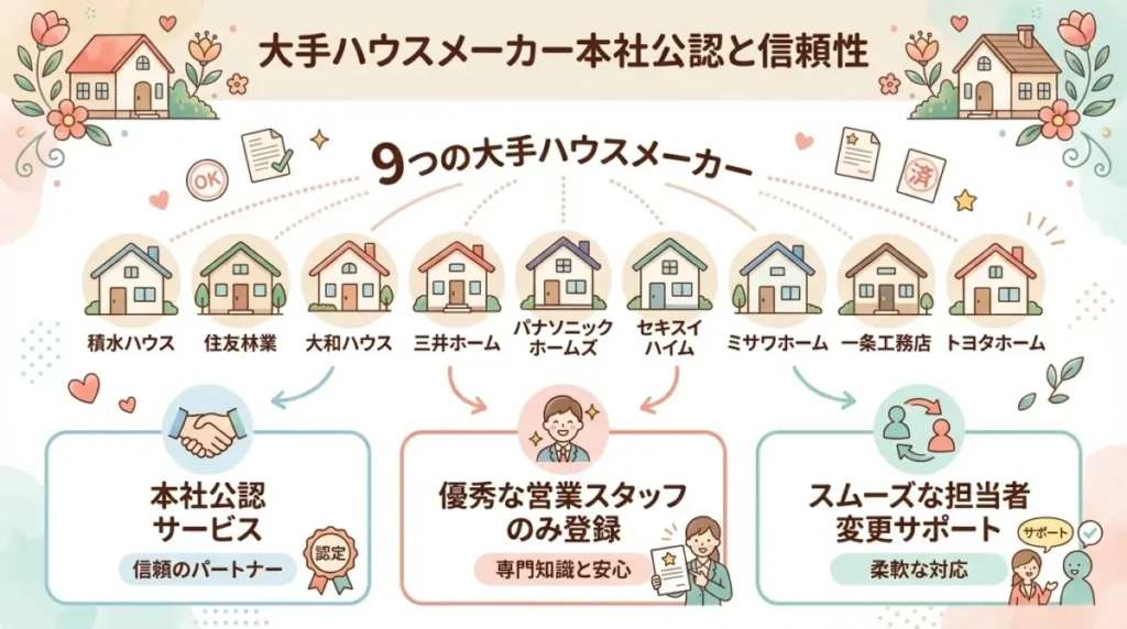 大手ハウスメーカー本社公認の信頼性