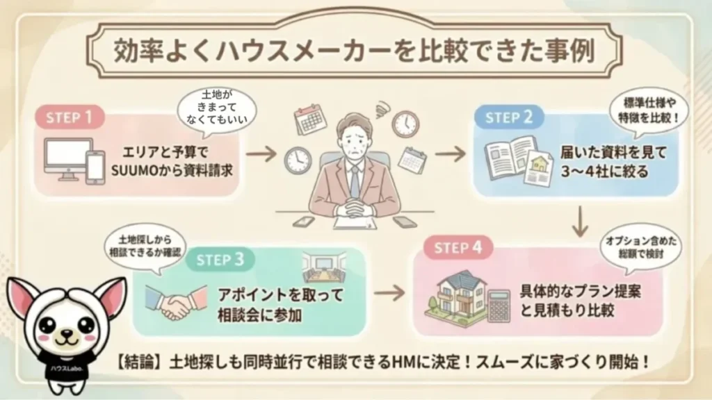 効率よくハウスメーカーを比較できた事例