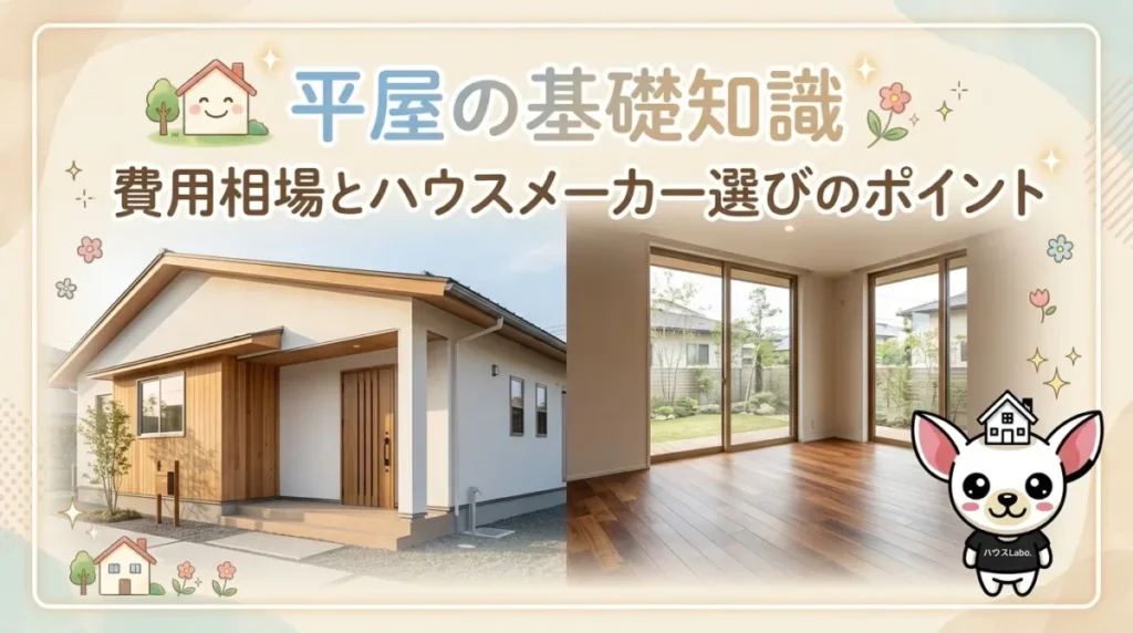 【平屋の基礎知識】費用相場とハウスメーカー選びのポイント