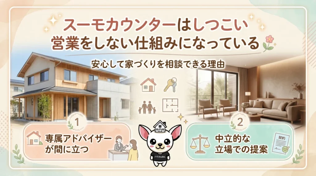 スーモカウンター自体はしつこい営業をしない仕組みになっている