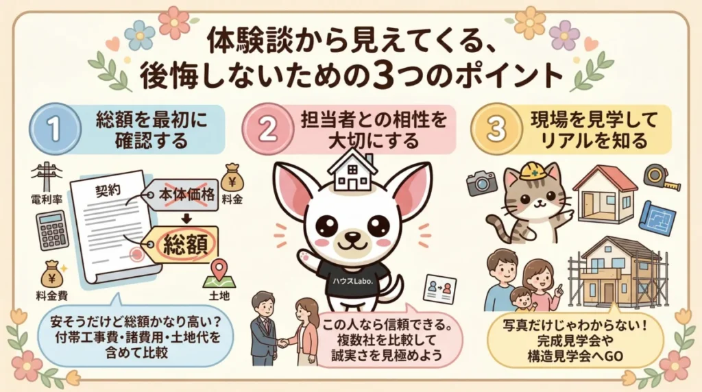 体験談から見えてくる、後悔しないための3つのポイント