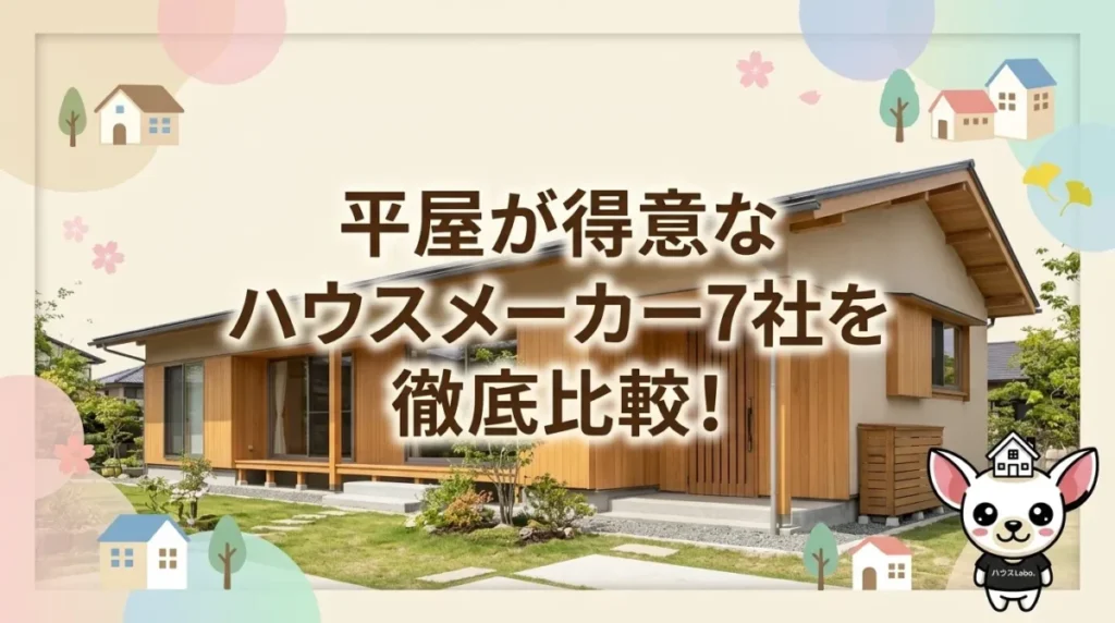 平屋が得意なハウスメーカー7社を徹底比較！