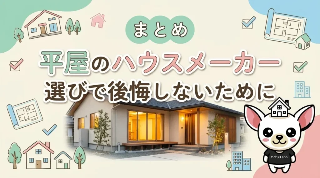 平屋のハウスメーカー選びで後悔しないために